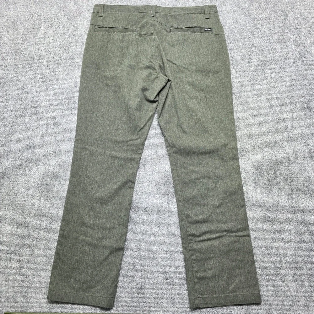Volcom Vmonty‎ Modern Stretch Chino Pants Men's 36 Heather Olive Green A11313S1